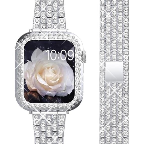 Compatible for Apple Watch Band 40mm Series 6/5/4/SE, Diamond Rhinestone Case - Picture 1 of 7